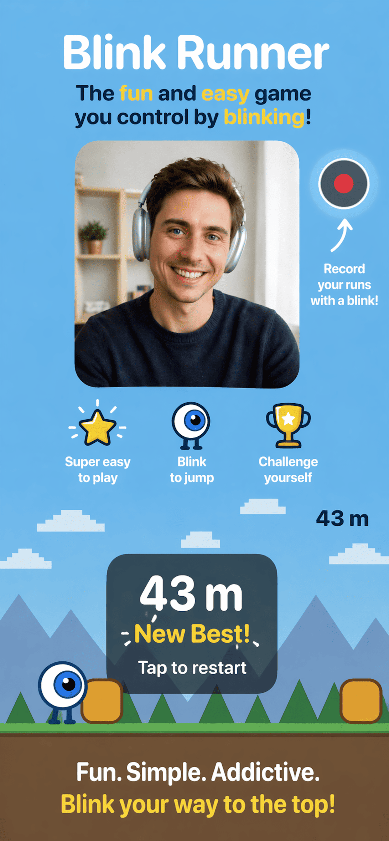 Blink Runner — new best score screen
