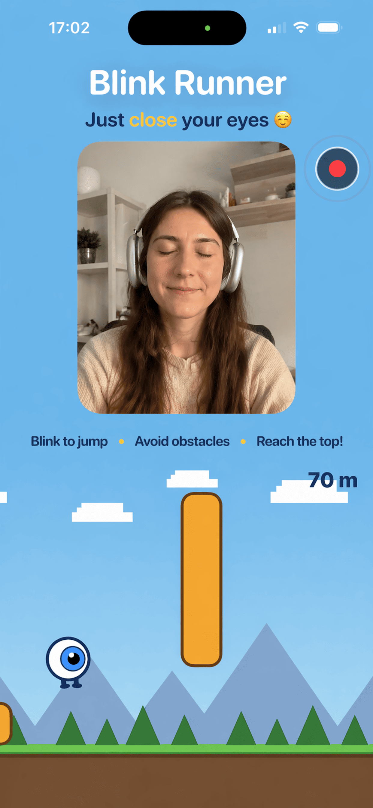 Blink Runner — avoid obstacles with a blink